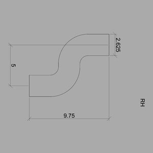 Right Hand "S" Fitting for 6210 Handrail (7222 - RH) - Stair Parts USA