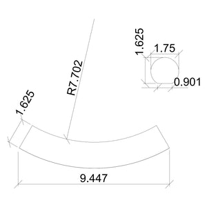 1 - 3/4" Handrail: Up Easing Fitting for 1 - 3/4" Round Handrails (7024 - 6040, 7024 - 1750) - Stair Parts USA