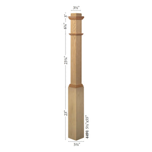 American 5" x 55" Adjustable Plain Box Newel (4491ADJ) - Stair Parts USA
