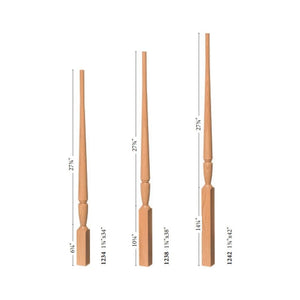 Bunker Hill 1 - 3/4" 1234F Elegant Rise FLUTED Pin Top Baluster (1234F, 1238F, 1242F) - Stair Parts USA