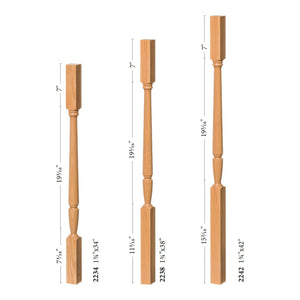 Bunker Hill 1 - 3/4" 2234F Elegant Rise FLUTED Square Top Baluster (2234F, 2238F, 2242F) - Stair Parts USA