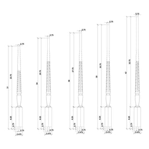 Bunker Hill 1 - 3/4" Structural Rise FLUTED Pin Top Baluster (2015F) - Stair Parts USA