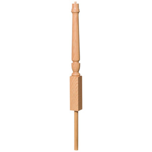 Bunker Hill 3 - 1/2" 3012 Pin Top Turned Newel w/Adjustable Dowel (3012, 3012F, 3012T) - Stair Parts USA