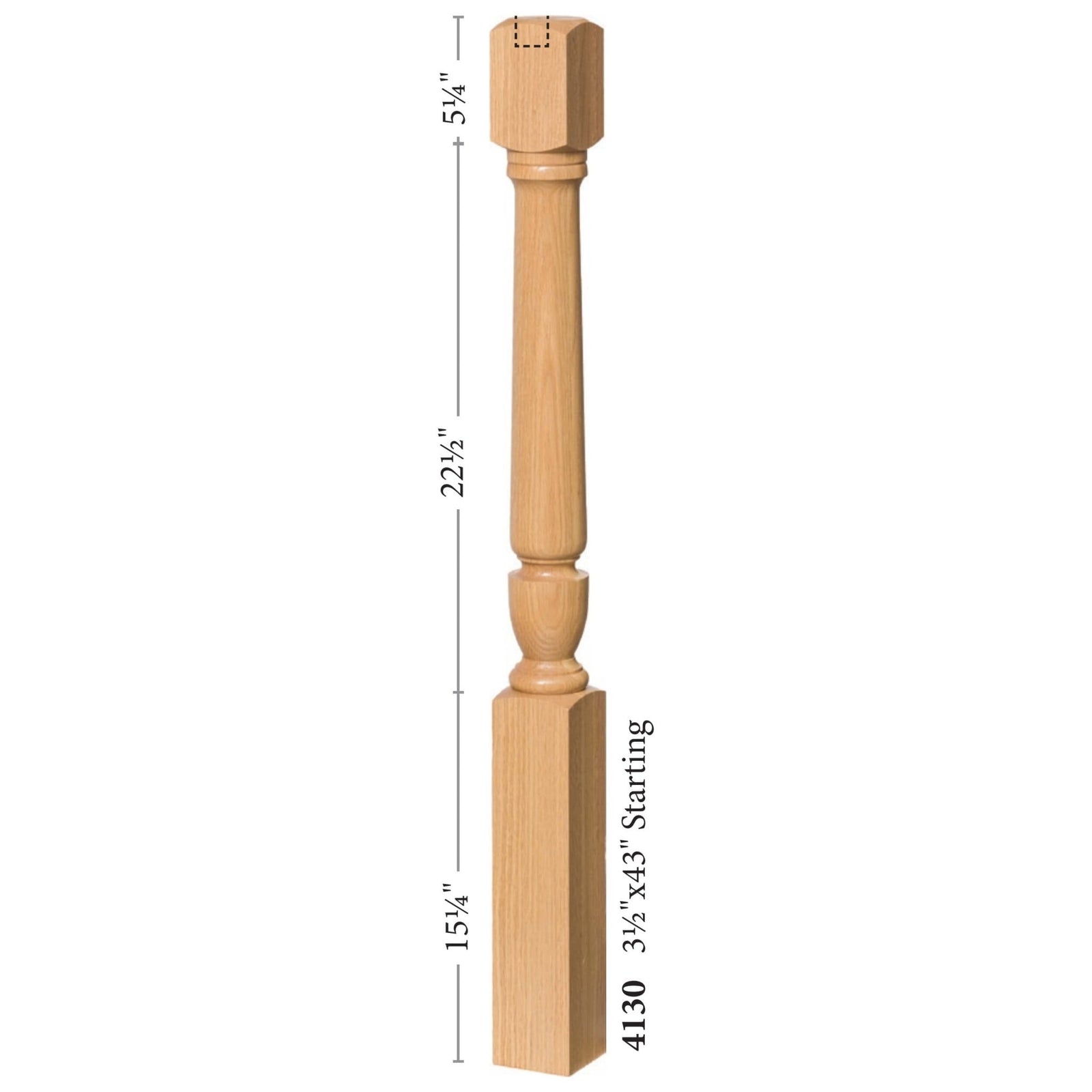Bunker Hill 3 - 1/2" 4130, 4132 Turned Newels (used w/ Interchangeable Finials) - Stair Parts USA