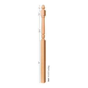 Bunker Hill 3 - 1/2" x 72" / 3048 Turned Newel w/ Acorn Top (3048, 3048F, 3048T) - Stair Parts USA