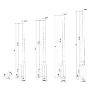 Colonial 1 - 3/4" 5315F Structural Rise FLUTED Pin Top Baluster - Stair Parts USA