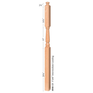 Colonial 3" x 60" 4046 - 13 14 - 1/2" Long Block Turned Newel (4046 - 13, 4046 - 13F) - Stair Parts USA