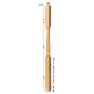 Colonial 3" x 60" 4046A w/ 14 - 1/2" Long Block Turned Newel (4046A, 4046AF) - Stair Parts USA