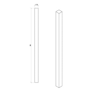 Contemporary 1 - 3/4" 5360 Plain Square Top Baluster - Stair Parts USA