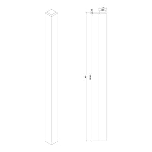 Contemporary 3 - 1/2" 4002 - F FLUTED Newel w/Chamfered Top (4002 - 48F, 4002 - 60F) - Stair Parts USA