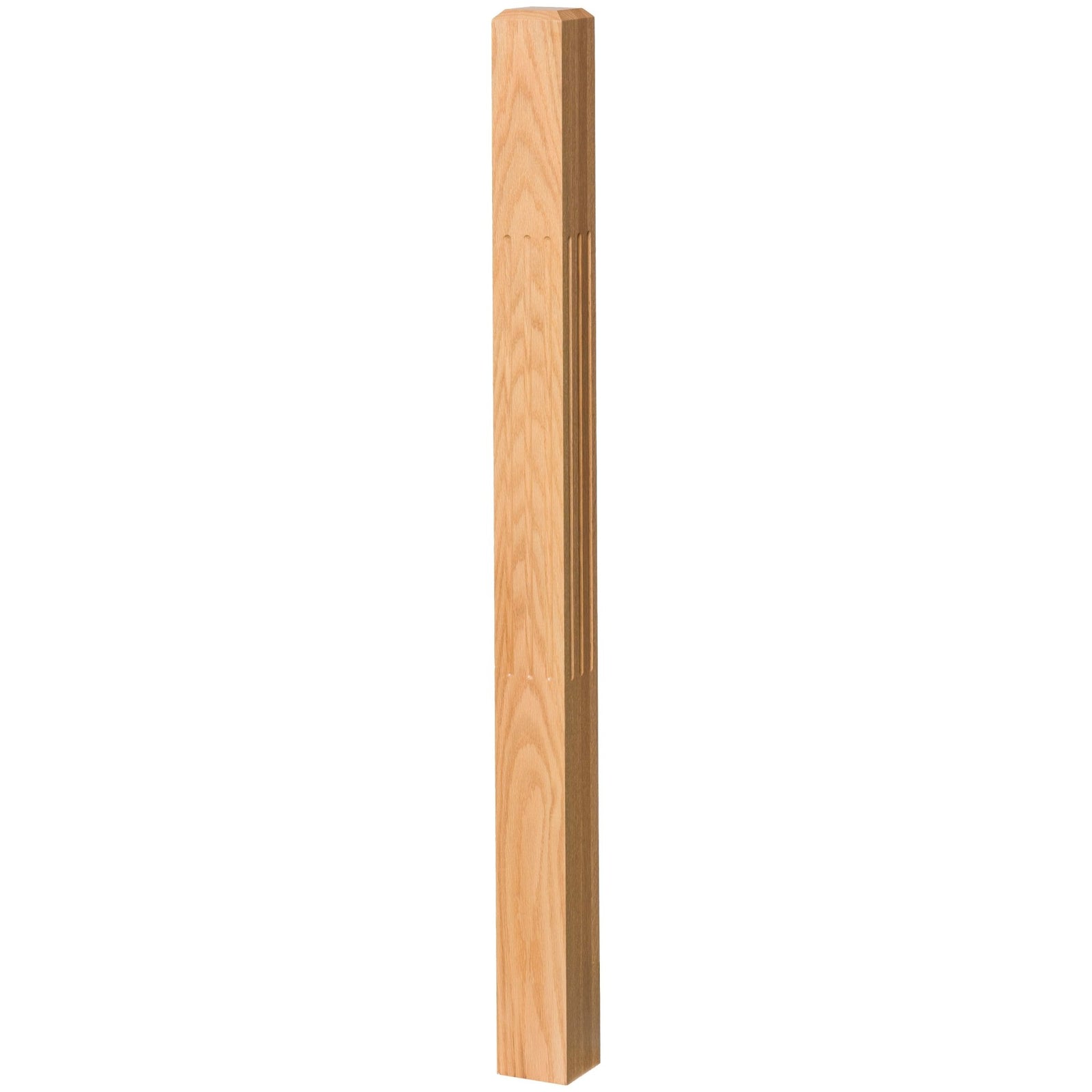 Contemporary 3 - 1/2" 4002 - F FLUTED Newel w/Chamfered Top (4002 - 48F, 4002 - 60F) - Stair Parts USA