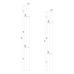 Contemporary Elegant Rise Chamfered Square Top Baluster in 1 - 1/4" or 1 - 3/4" (5034C, 5038C, 5042C, 5334C, 5338C, 5342C) - Stair Parts USA
