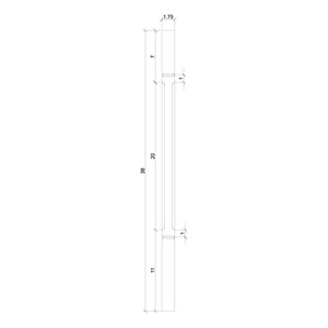 Contemporary Elegant Rise Chamfered Square Top Baluster in 1 - 1/4" or 1 - 3/4" (5034C, 5038C, 5042C, 5334C, 5338C, 5342C) - Stair Parts USA