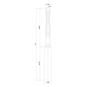 Country 3 - 1/4" 4670 Pin Top Turned Newel (4670, 4676) - Stair Parts USA
