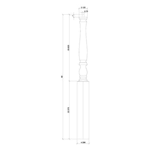 Country 3 - 1/4" 4670 Pin Top Turned Newel (4670, 4676) - Stair Parts USA
