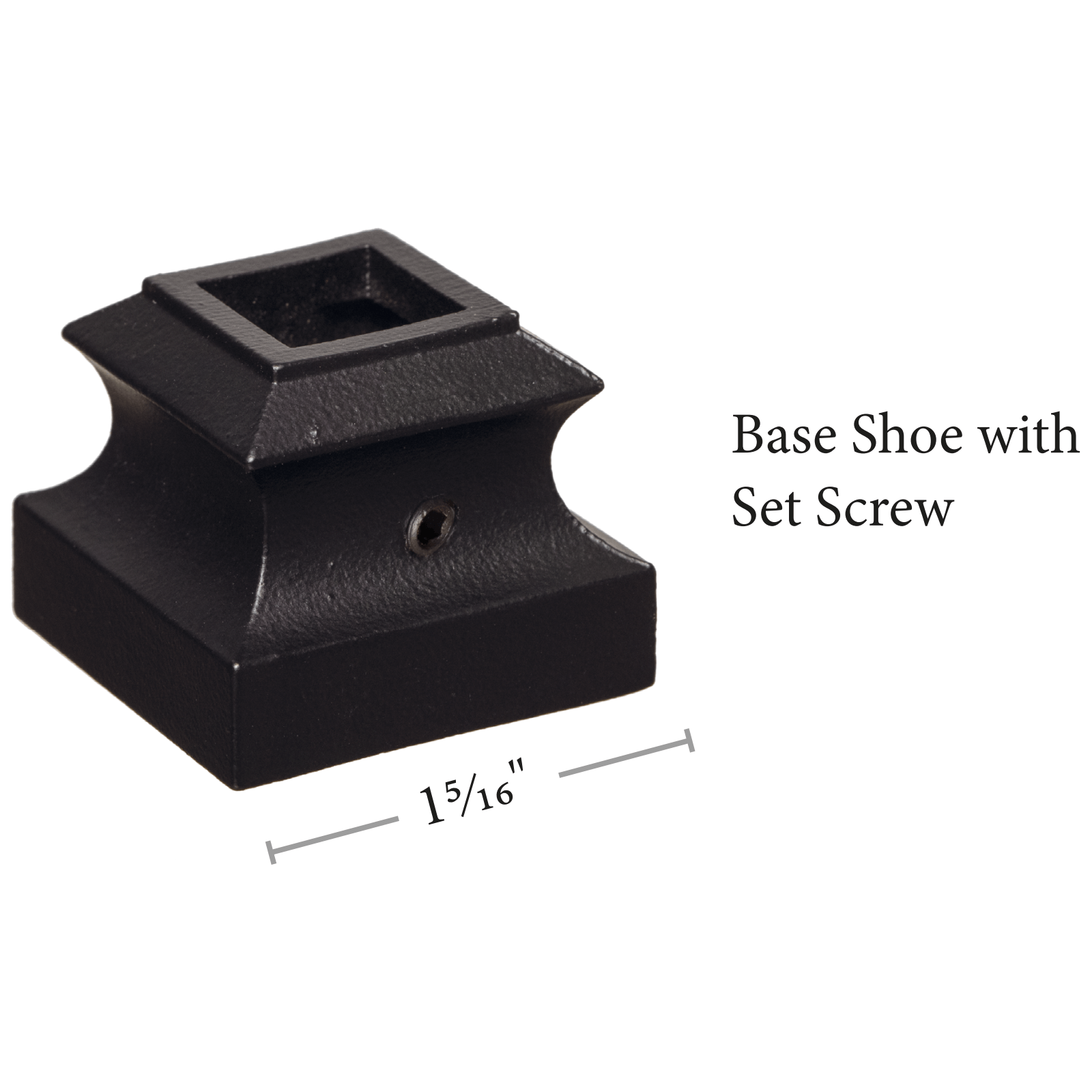 Flat Shoe w/ set screw for Square Hollow Iron Baluster (9062BS)