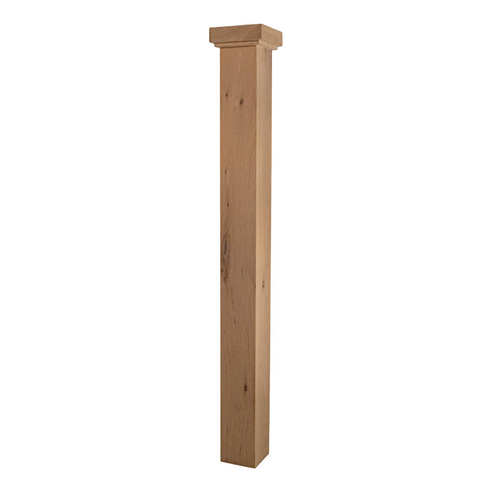 Forest Character White Oak 4 - 3/4" x 53" Hollow Box Newel (FCW - 4375) - Stair Parts USA