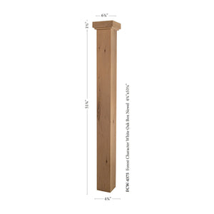 Forest Character White Oak 4 - 3/4" x 53" Hollow Box Newel (FCW - 4375) - Stair Parts USA