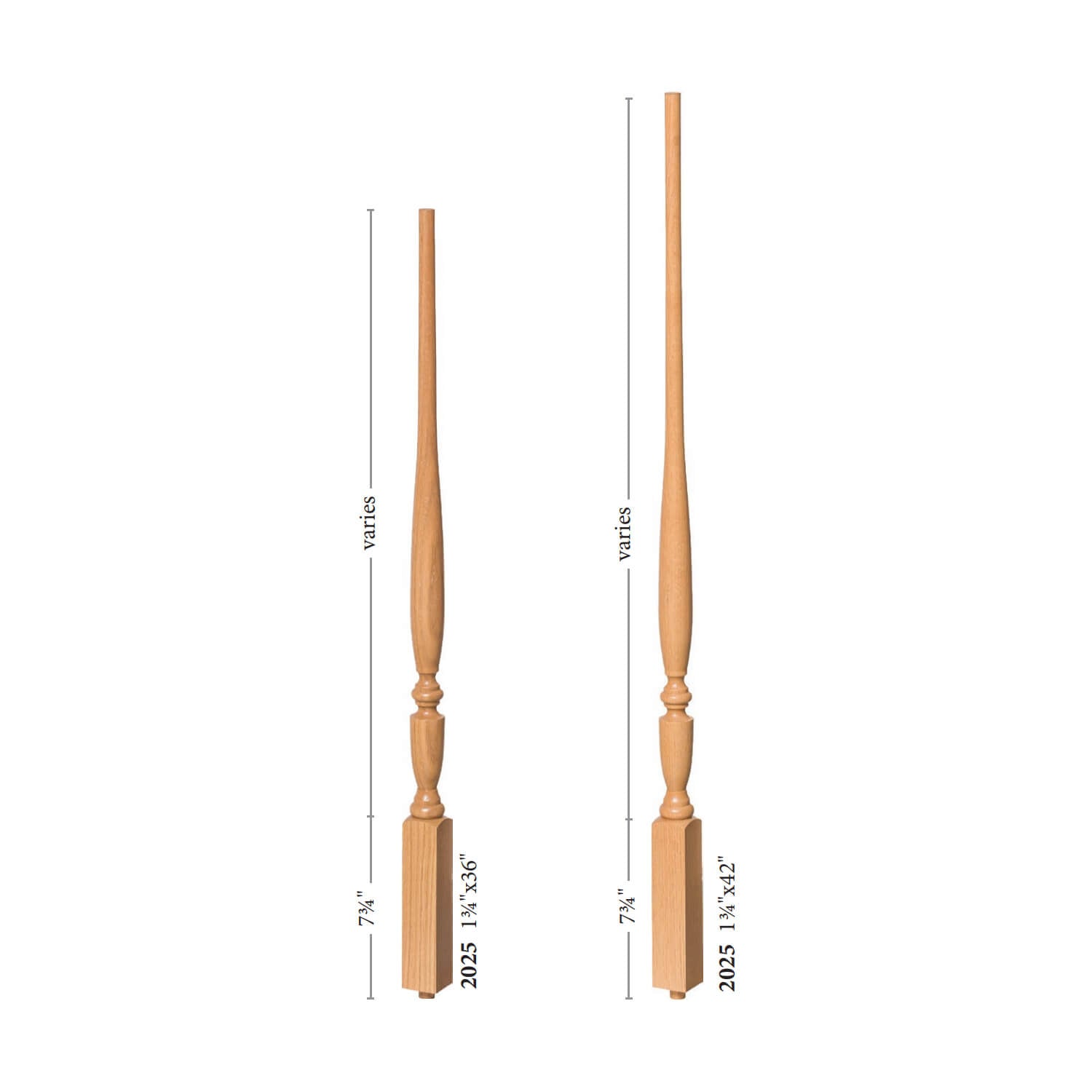 Georgia 1 - 3/4" Structural Rise Pin Top Baluster / FLUTED (2025F) - Stair Parts USA