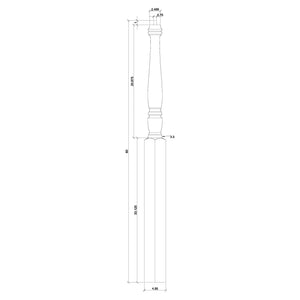 Georgia 3 - 1/2" x 56" 4515 Pin Top Turned Newel (4515, 4515F, 4515T) - Stair Parts USA