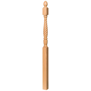 Georgia 3" x 60" 4742 Turned Newel w/Plain Pineapple Top (4742, 4742F, 4742T) - Stair Parts USA
