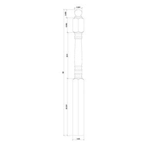 Hampton 3 - 1/2" 4500 Short Block Turned Newel (4500, 4504, 4508) - Stair Parts USA