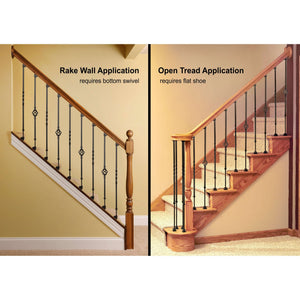 KNEE WALL SERIES - "Ole Iron Slides" - 1/2" Square x 26 - 1/2" - 32"H Single Twist Adjustable Hollow Iron Baluster (KW - ISTW) - Stair Parts USA