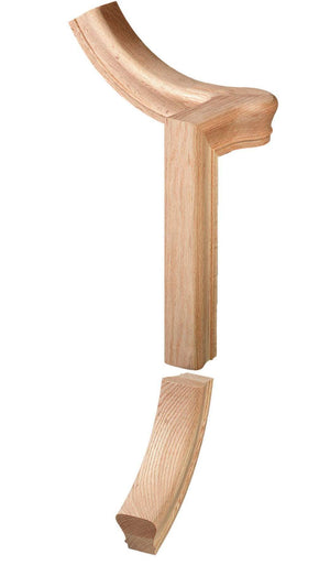 Left Hand Gooseneck Up Easing w/Cap Fitting for 6010 Handrail (7060 - 2) - Stair Parts USA