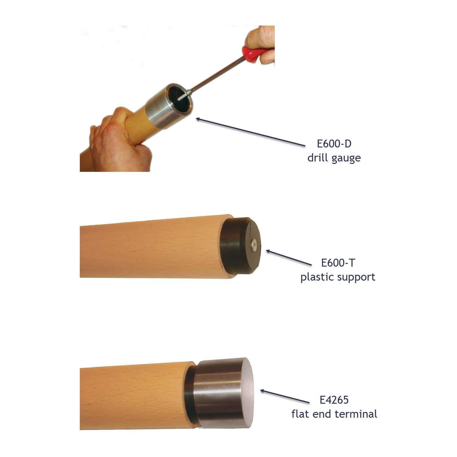 Plastic Support for Wooodinox End Terminal - Screw Included (E600 - T) - Stair Parts USA