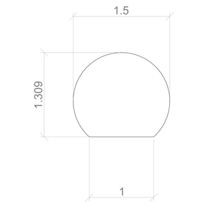 Round 1 1/2" Handrail with Flat Bottom (1500FB) - Stair Parts USA