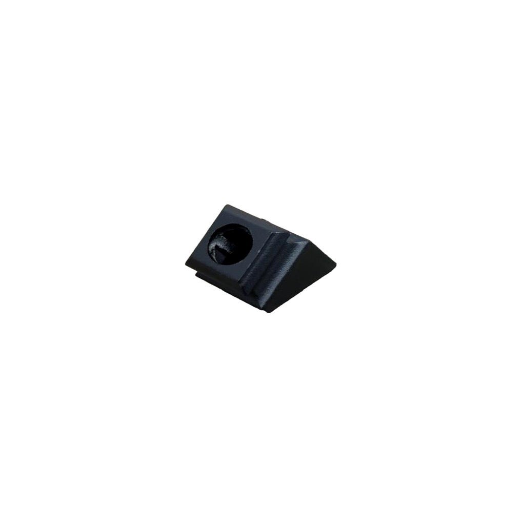 Angled Shoe w/ set screw for Round 9/16" Hollow Iron Baluster (9063RS - 9/16R) - Stair Parts USA