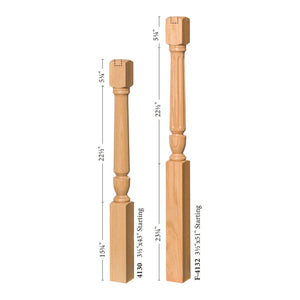 Bunker Hill 3 - 1/2" 4130T, 4132T Twisted (1 - 2 Weeks) Turned Newel (used w/ Interchangeable Finials) - Stair Parts USA