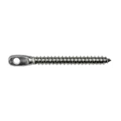 Extended Length Lag Eye For Wood posts using 1/8" or 3/16" Stainless Steel Cable Wire (LE - 6L) - Stair Parts USA