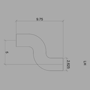 Left Hand "S" Fitting for 6210 Handrail (7222 - LH) - Stair Parts USA