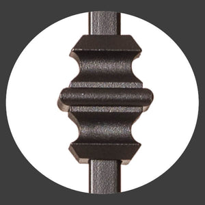 Shape Series 1/2" Square x 44"H Single Basket with Double Knuckle Hollow Iron Baluster (9077) - Stair Parts USA