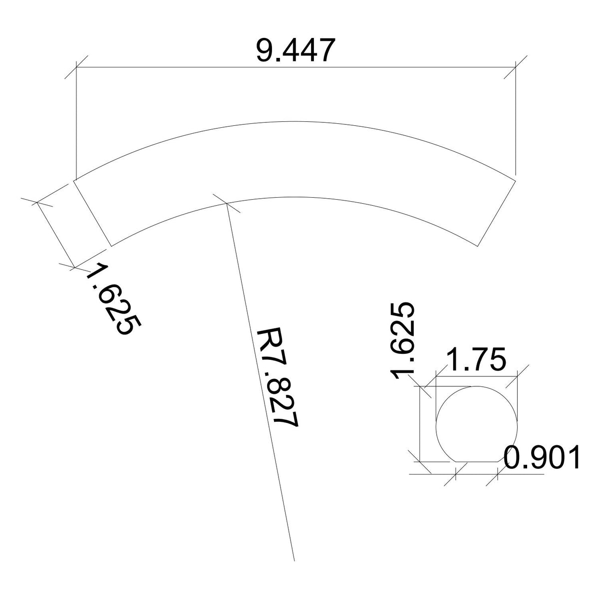 1 - 3/4" Handrail: Over Easing (Full Round) Fitting for 1750 Handrail (7025 - 6040, 7025 - 1750) - Stair Parts USA