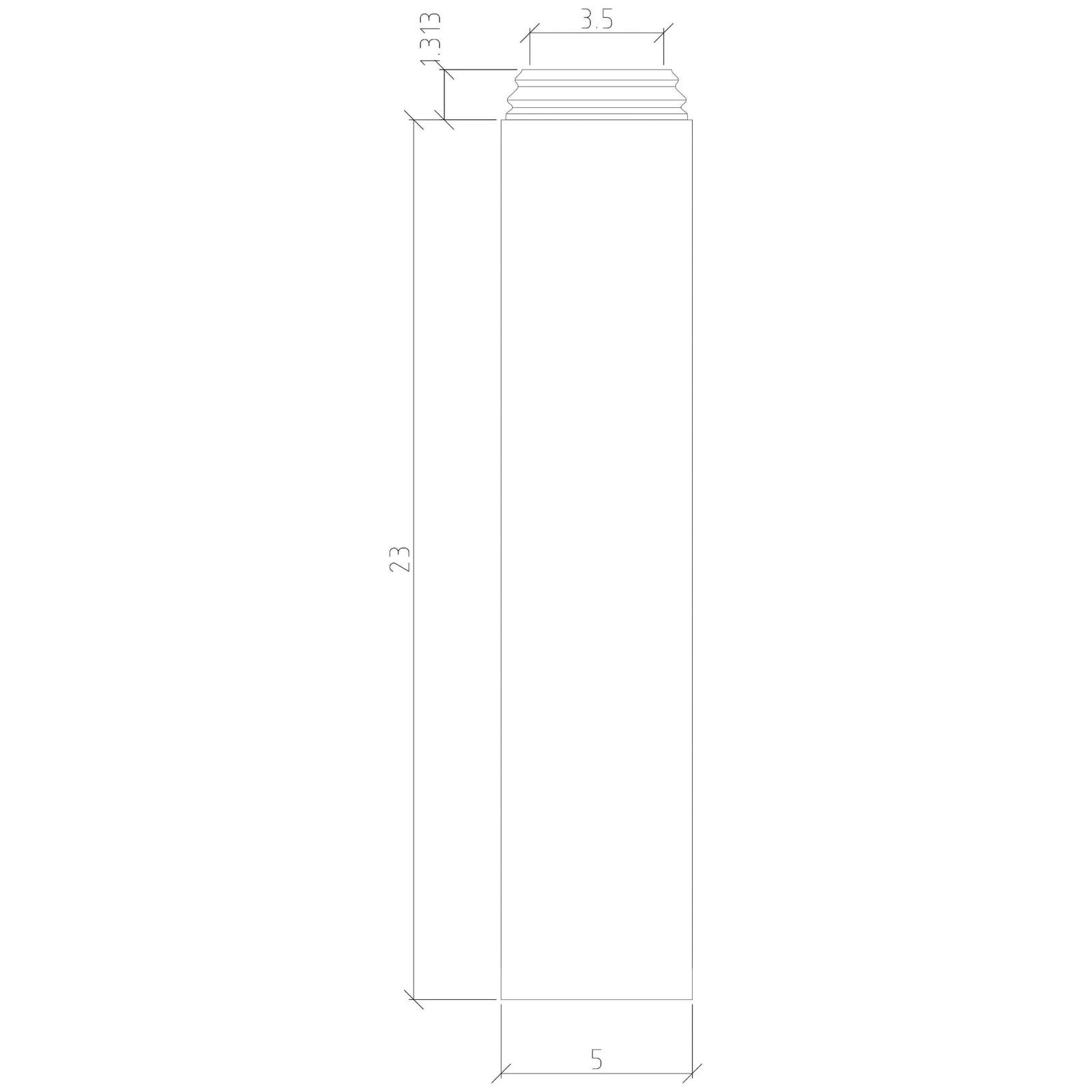 5" Sleeve for 4075 Box Newels (4591) - Stair Parts USA