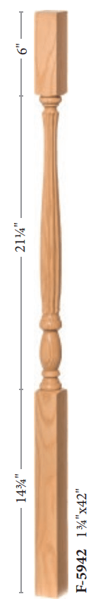 Country 1-3/4" 5934 Elegant Rise Square Top Baluster (5934, 5938, 5942)