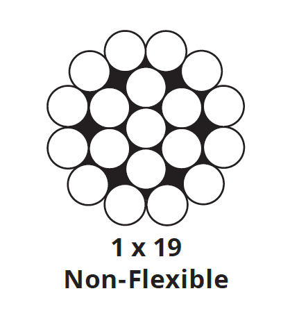Stainless Steel Cable - 1/8" - 1"x19"