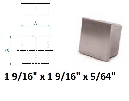 E4230 Stainless Steel End Cap Flat for Square 1 9/16" Dia.