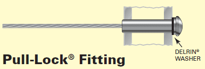 Pull-Lock 1.5" fitting for 3/16" Stainless Steel Cable Wire (PUL-6-12)