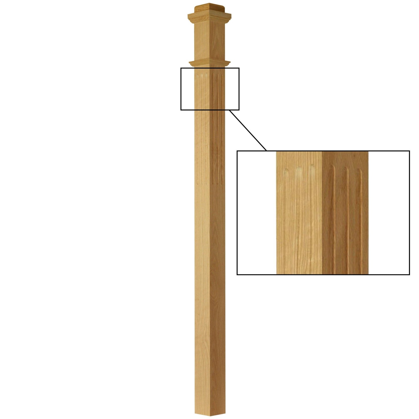 American 3-1/2" x 58" 4075F FLUTED Box Newel