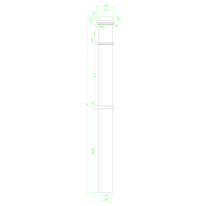 American 4 - 3/4" x 62" 4375 Plain Box Newel (4375) - Stair Parts USA