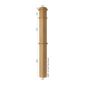 American 4 - 3/4" x 62" 4375 Plain Box Newel (4375) - Stair Parts USA