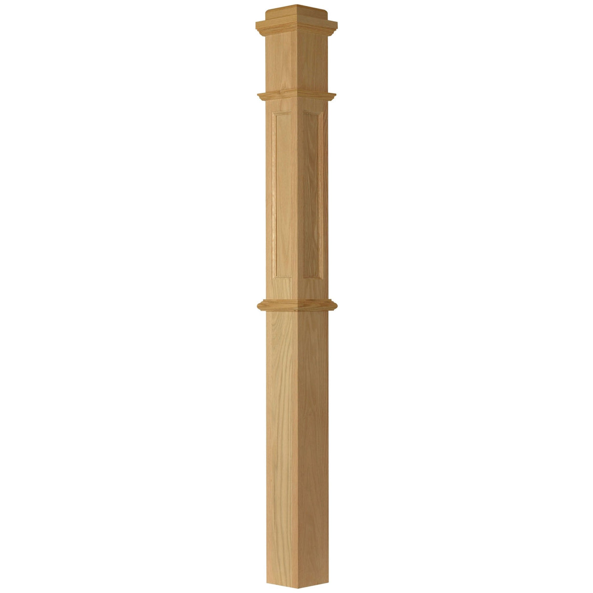 American 4 - 3/4" x 62" 4375FP Recessed Flat Panel Box Newel (4375FP, 4375DFP) - Stair Parts USA