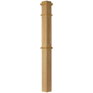 American 4 - 3/4" x 62" 4375FP Recessed Flat Panel Box Newel (4375FP, 4375DFP) - Stair Parts USA
