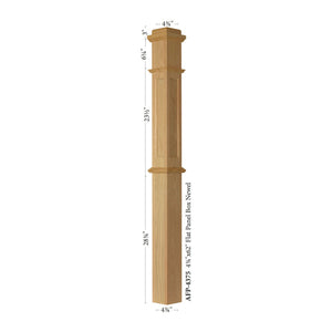 American 4 - 3/4" x 62" 4375FP Recessed Flat Panel Box Newel (4375FP, 4375DFP) - Stair Parts USA