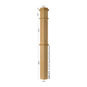 American 4 - 3/4" x 62" 4375RP Raised Panel Box Newel (4375RP, 4375DRP) - Stair Parts USA
