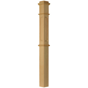American 4 - 3/4" x 62" 4375RP Raised Panel Box Newel (4375RP, 4375DRP) - Stair Parts USA