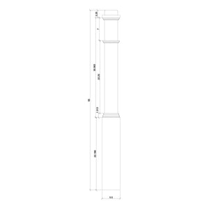 American 6 - 1/4" X 55" 4091F FLUTED Box Newel (4091F) - Stair Parts USA